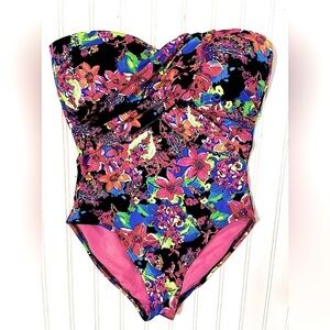 Liz Claiborne Floral Bandeau Onepiece 560